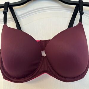 Victoria's Secret Pink  Burgundy/Pink Where Everywhere Push-up Bra. Size 34D